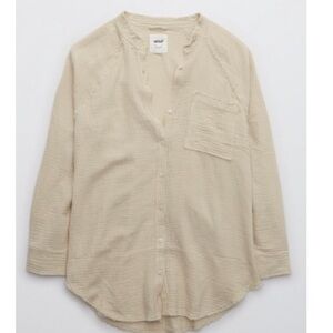 Aerie Gauzy Coverup Shirt Pool To Party